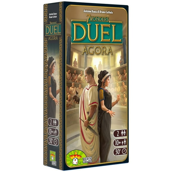 Repos Production - 7 Wonders - Duel : Agora - French Version - Strategy Game For Kids and Adults - For Ages 10+ - 30-45 Minutes of Play Time - 2 Players - Expansion - 7 Wonders Duel Base Game Required