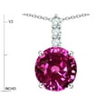 thumbnail image 2 of Star K � 7mm Round Simulated Pink Tourmaline Three Stone Pendant Necklace, 2 of 9