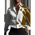 thumbnail image 1 of Camisa de hombre con estampado geométrico, pliegue verde, ropa de calle de manga larga para exteriores, ropa estampada, diseñador de ropa de calle de moda, 1 of 6