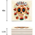 thumbnail image 3 of FMSHPON Hello Skull Flower Set of 4 Coaster for Drinks, Absorbent Ceramic Stone Coasters Cup Mat with Cork Base for Home Kitchen Room Coffee Table Bar Decor, 3 of 4