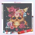 thumbnail image 2 of Golden Skull avec Roses, 2 of 7