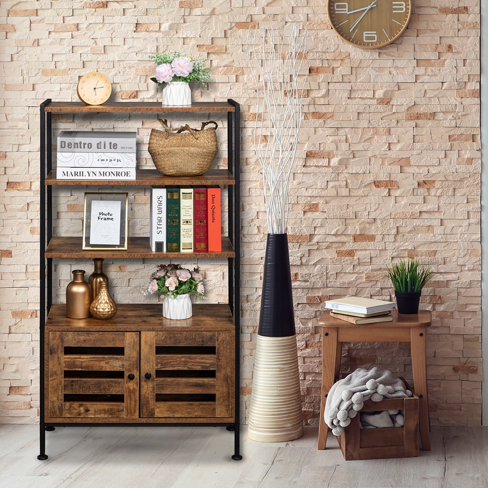 Lowestbest 3-Layer 2-Door Storage Cabinet, Living Room Industrial Bookcase Multifunctional, Brown Lowestbest 3-Layer 2-Door Storage Cabinet, Living Room Industrial Bookcase Multifunctional, Brown