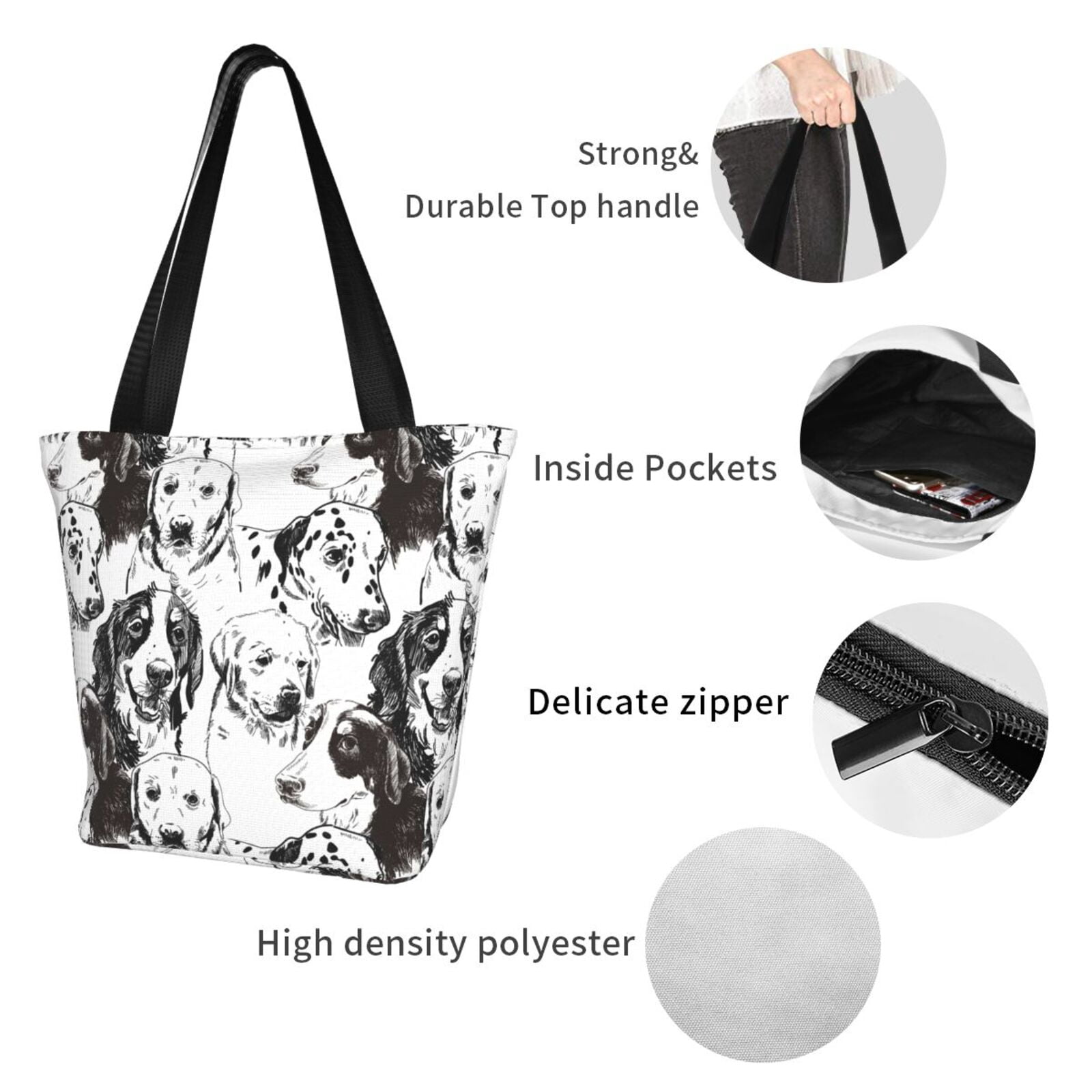 Ratiio Labrador Retriever Dog Print Shoulder Bag for Women, Polyester Crossbody Purse Lightweight Handbag for Daily Travel and Casual Use