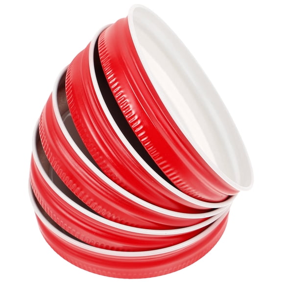 FELTECHELECTR 12-Pack Leak-Proof Red Tinplate Round Sealing Lids for Canning Jars and Food Storage Containers