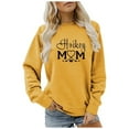 thumbnail image 2 of Arlun Hockey Mom Sweatshirts for Women Fashion Crewneck Loose Fit Long Sleeve Pullover Tops Ladies Casual Letter Printed Comfortable Fall Winter Sweatshirts Yellow XL, 2 of 4