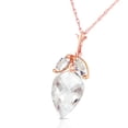 thumbnail image 2 of Galaxy Gold 14K Rose Gold Natural White Topaz Marquise Stones and Pointy White Topaz Briolette Drop Necklace - Courage & Clarity - 16" to 24" - Fine Jewelry for Women, 2 of 3