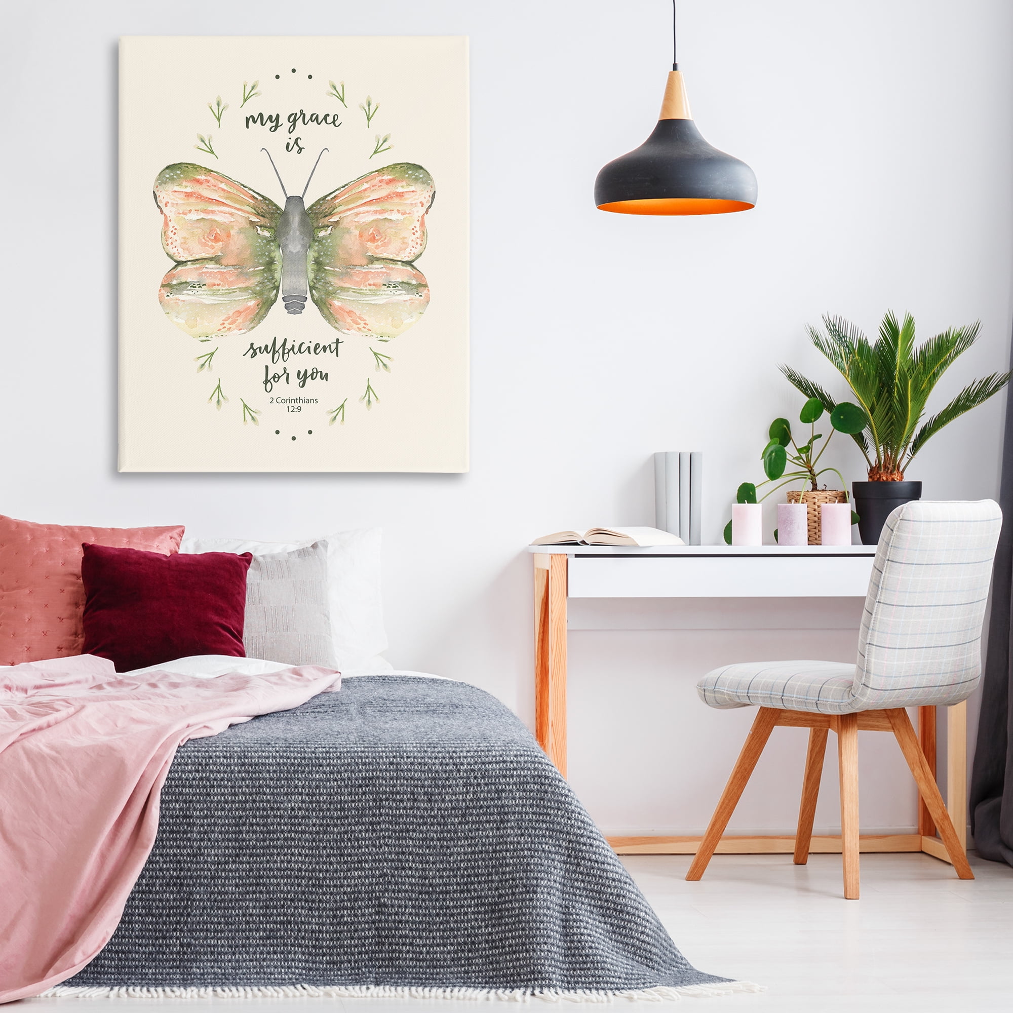Stupell Industries Floral Corinthians Verse Animals Painting Wrapped Canvas Art Print Wall Art, 36 x 48