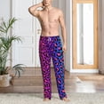 thumbnail image 5 of Vsdgher Leopard Neon Rainbow Gradient Print Mens Pajama Pants Sleep & Lounge Pants, PJ Bottoms With elastic waistb and Pockets, 5 of 5