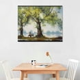 thumbnail image 2 of Creowell  Trees Canvas Wall Art Lake Sky Painting Nature Landscape Picture Countryside Lakeside Painting Summer Green Artwork Framed for Living Room Bedroom Home Office Wall Decor 20x16 Inch, 2 of 3