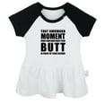 thumbnail image 2 of iDzn That Awkward Moment Funny Dresses For Baby, Newborn Babies Skirts, Infant Princess Dress, 0-24M Kids Graphic Clothes (Black Raglan Dresses, 6-12 Months), 2 of 5