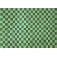 thumbnail image 1 of Ahgly Company Indoor Rectangle Checkered Turquoise Blue Modern Area Rugs, 5' x 7', 1 of 4