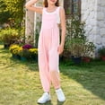 thumbnail image 5 of Girls' Casual Sleeveless Jumpsuits Toddler Girl Summer Clothes Rompers with Pockets Adjustable Wide Leg Jumpsuit Cute Outfits for Girls 13-14 Years Girls Fashion, 5 of 9