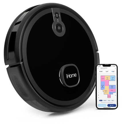 iHome iHRVS1-3BLK-RB AutoVac Nova S1 LIDAR Navigation Robot Vacuum, Black - Grade B Certified Refurbished