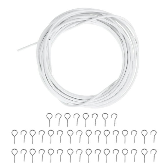 IBASETOY 1Set Curtain Accessories String for Curtain White PVC Steel Round Shape Indoor Decoration Business Owners