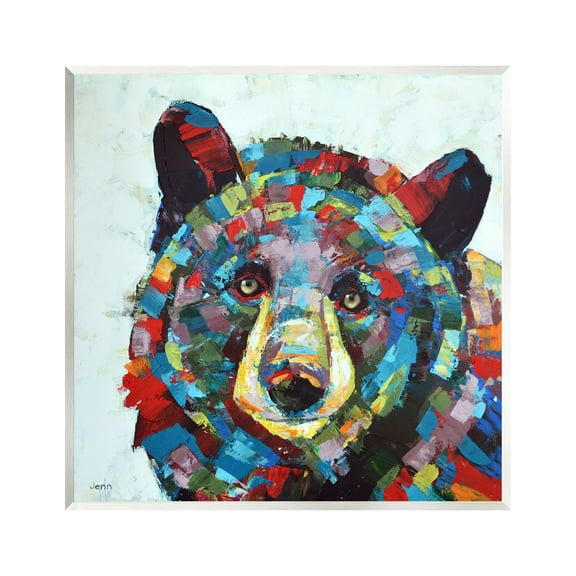Modern Kaleidoscopic Bear Portrait Animals & Insects Painting Unframed Art Print Wall Art