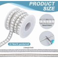 thumbnail image 2 of 3 Yard Self Adhesive Pearl Ribbon Sticker 0.4 Inch Rhinestone Trim Applique White Pearl Banding Diamond Inlaid Fringe Rhinetones Trim for Clothing Bridal Embellishments Colorful, 2 of 9