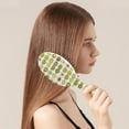 thumbnail image 3 of Apple Hair Brush, Cute Red and Green Apple Pattern Detangling Paddle Brush, Cartoon Fruit Design, Apple Lover Aesthetic, Soft Bristle Brush for All Hair Types, 3 of 8