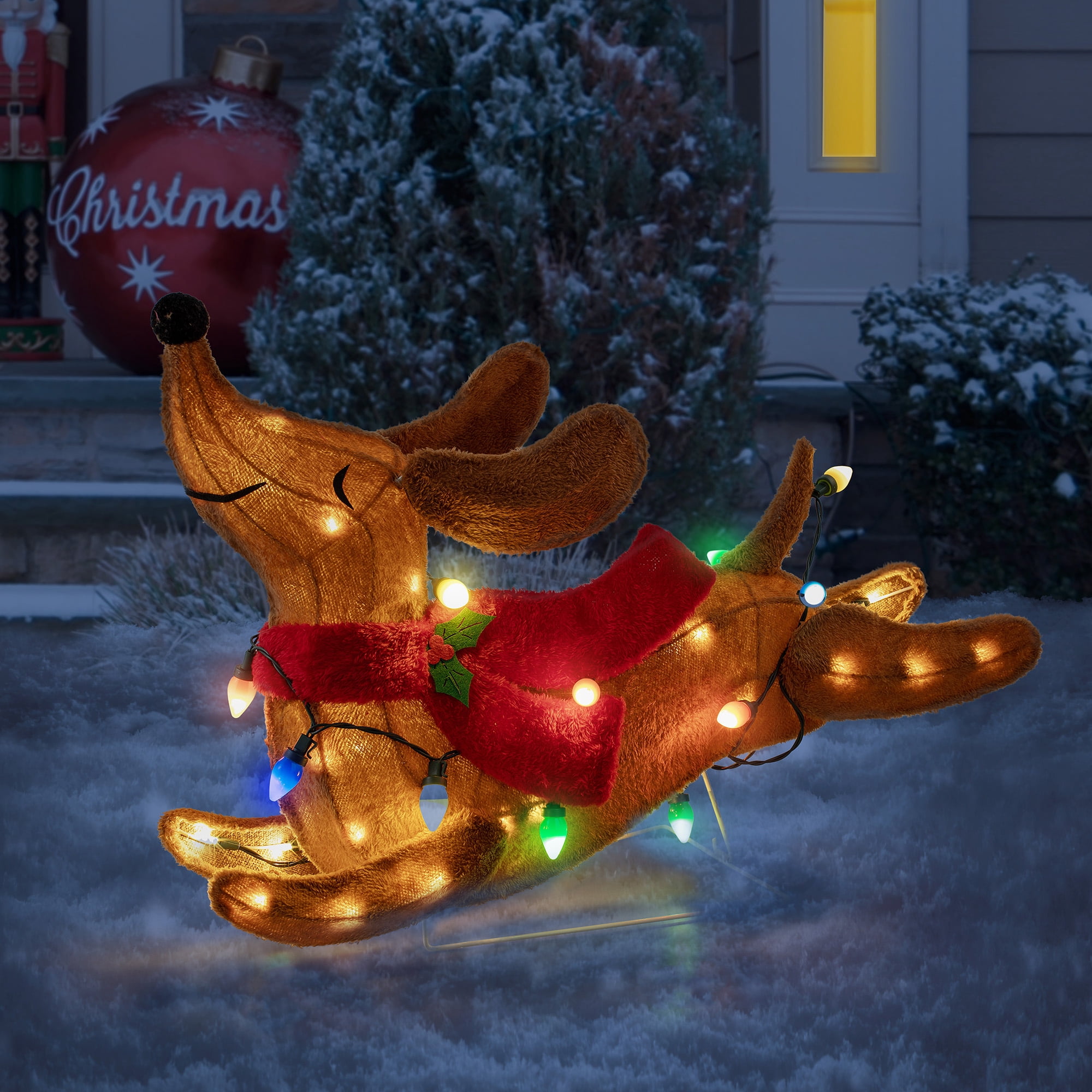 Indoor/Outdoor 50-Count LED Plush Dachshund Christmas Decoration, Multicolor, 30", by Holiday Time