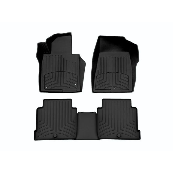 WeatherTech FloorLiner HP Custom Fit Floor Mats compatible with Sonata, Sonata Plug-In Hybrid, Sonata Hybrid, Optima - 1st & 2nd Row, Black