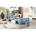 thumbnail image 7 of Blue Full Size Car-shaped Bed With Wheels - Construction Of Pine Wood And Car Design Doors Windows For Appeal Mattress Ready Slatted Rails Quick Assembly Steps From Style Simple Required, 7 of 7