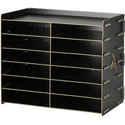 Adiroffice 12 Shelves Classroom Literature Paper Organizer File and Mail Sorter, Black