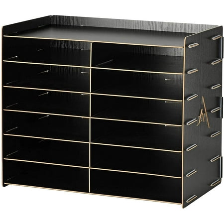 Adiroffice 12 Shelves Classroom Literature Paper Organizer File and Mail Sorter, Black