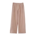 thumbnail image 1 of Fsgntruao Women's Plus Size Solid Color Pants Pocket Elastic Waist Pants, 1 of 5