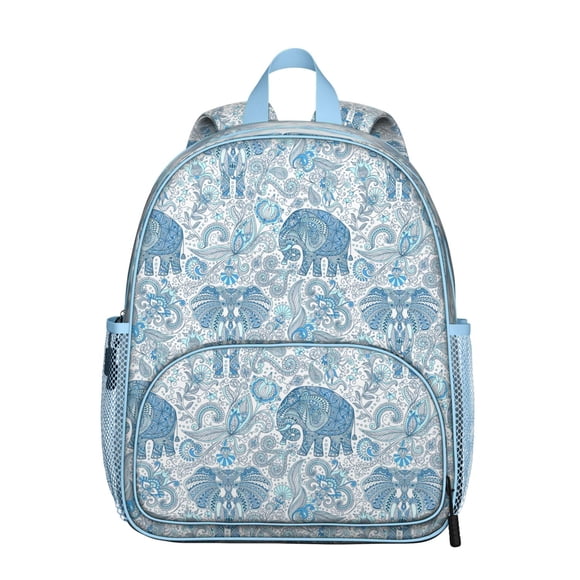 Sac à Dos Éléphant Coloré pour Étudiant – Imprimé Floral Aquarelle avec Mandala et Design d'Art Abstrait Tribal