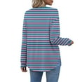 thumbnail image 6 of Ashirexll Womens Long Sleeve Shirts Casual Winter Tops Striped Button Down V-Neck Pullover Blouse Loose, 6 of 7