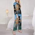 thumbnail image 4 of Disketp Pajamas Set Long Sleeve Sleepwear Womens Button Down Nightwear Pj Sets-Two Brave Cats, 4 of 9