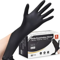 BZUEPRS Nitrile Exam Gloves, Black, Medium, 100-ct Box, 4-mil, Latex-Free, Powder-Free, Food-Safe