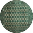 thumbnail image 1 of Ahgly Company Machine Washable Indoor Round Southwestern Turquoise Blue Country Area Rugs, 5' Round, 1 of 4