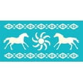thumbnail image 5 of Desert Southwest Horse Stencil Running Sunburst Aztec Border Design DIY Signs 6"x12", 5 of 7