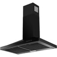 thumbnail image 4 of 24 inch Range Hood Black,Stainless Steel Chimney-Style Kitchen Hood, Ductless Stove Hood Vent with Energy Saving LED Light,Wall Mount Vent Hood, Push Button 3-Speed Exhaust Fan, 4 of 15