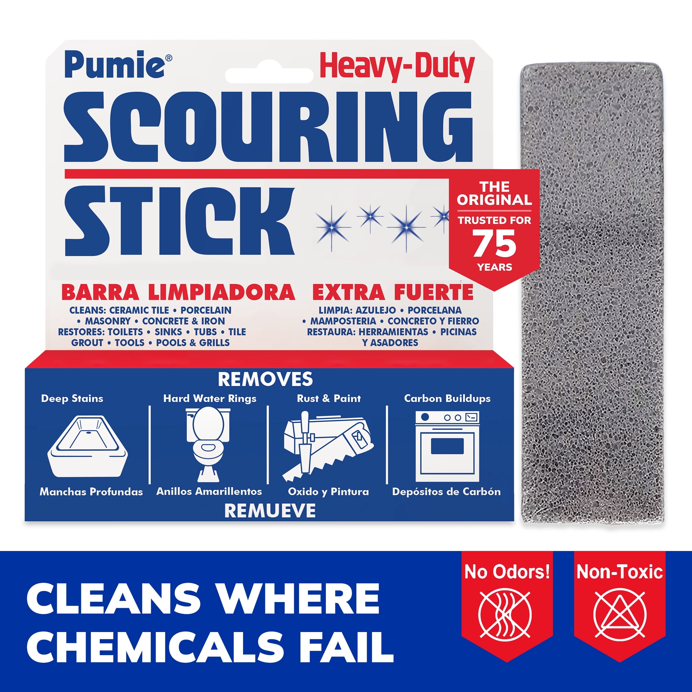 (6 pack) Pumie Scouring Stick Indoor and Outdoor Cleaner, 1 Count