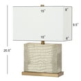 thumbnail image 5 of SAFAVIEH Delia 20.5 in. H Rectangular Faux Table Lamp, Cream Faux Alligator, 5 of 5