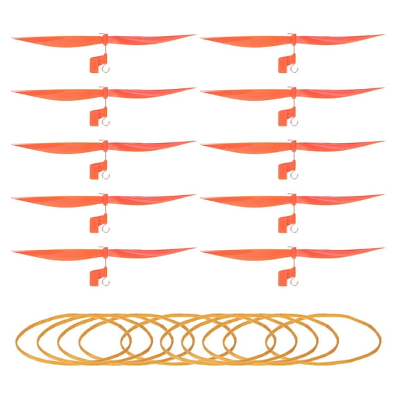 Uxcell Plastic Propeller, Propeller Props Blade with Rubber Band Hooks Helicopter Kit 7" Fold Resistant for STEM Activities Powered Airplanes DIY Science(Orange, Pack of 10)
