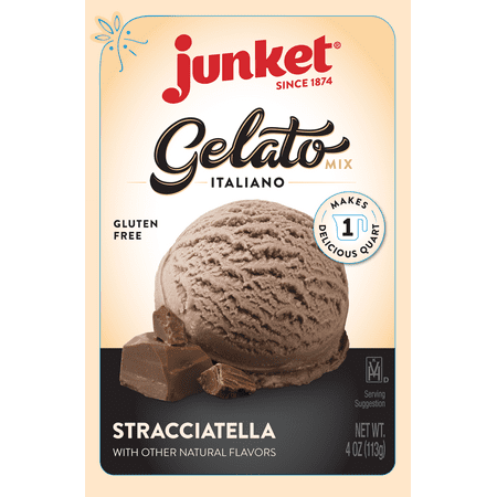 

Junket Gelato Mix: Stracciatella (Vanilla Chocolate) 4 Ounce Box Yields 1 Quart (Pack of 1)