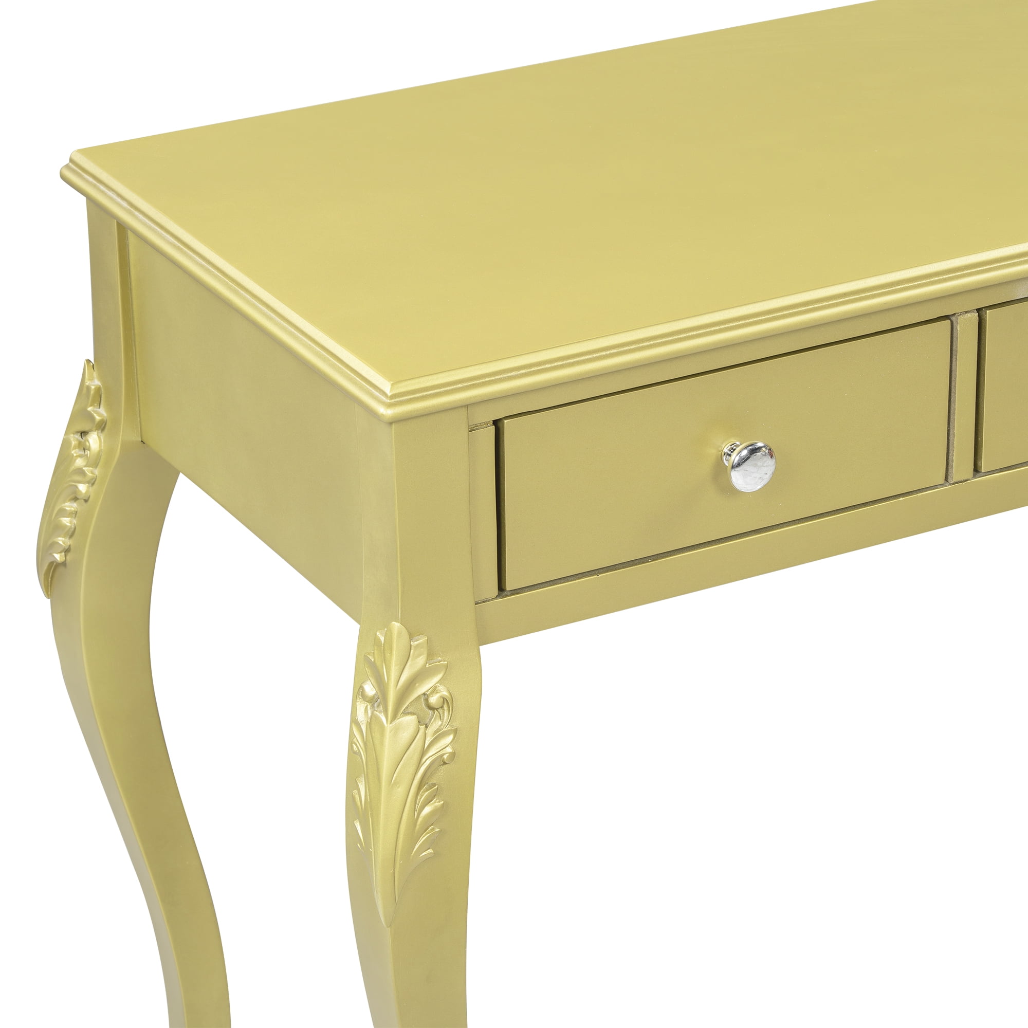 Euroco Vintage Vanity Desk– Elegant Makeup Table with Carved Details and Compact Design