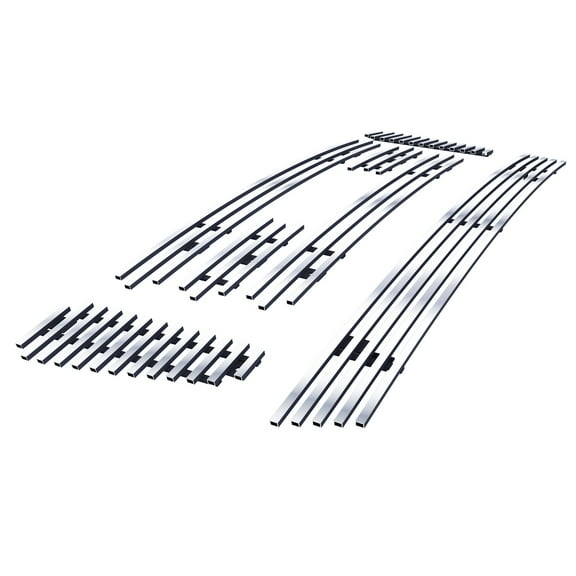 APS Compatible with Ford F-150 2006-2008 Bar Style Main Upper Lower Bumper Chrome Billet Front Grill Grille Insert Combo F67924A