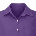 thumbnail image 3 of WUANDIXFA Boys Cotton Dress Shirt Button Down Kids Short Sleeve Uniform Solid (2-14 Years) (Dark Purple, 11-12 Years), 3 of 3