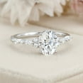 thumbnail image 4 of Oryn Jewelry Oval Cut 1.9 Ct Moissanite Band - 14K White Gold Plated Promise Ring - Solitaire with Accents Wedding Band for Women, 4 of 6