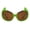 Green (Brown), variant on Devil Horned Sunglasses Oversized Oval Wrap Around Shades UV400 Purple