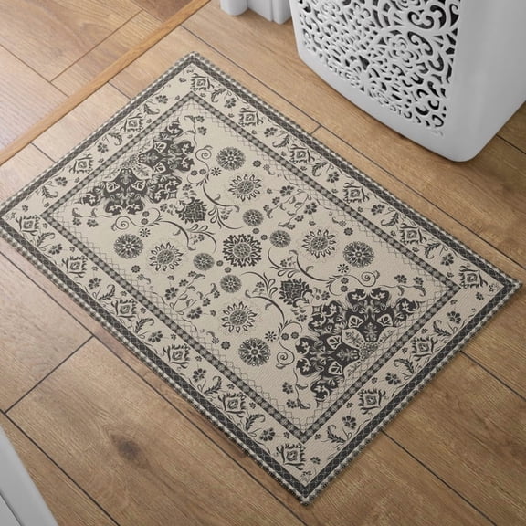 Absorbent Quick Dry Bath Mat, Non-Slip Super Strong Bath Mat, Suitable For Bathroom Shower Floor,Retro Pattern Floor Mat