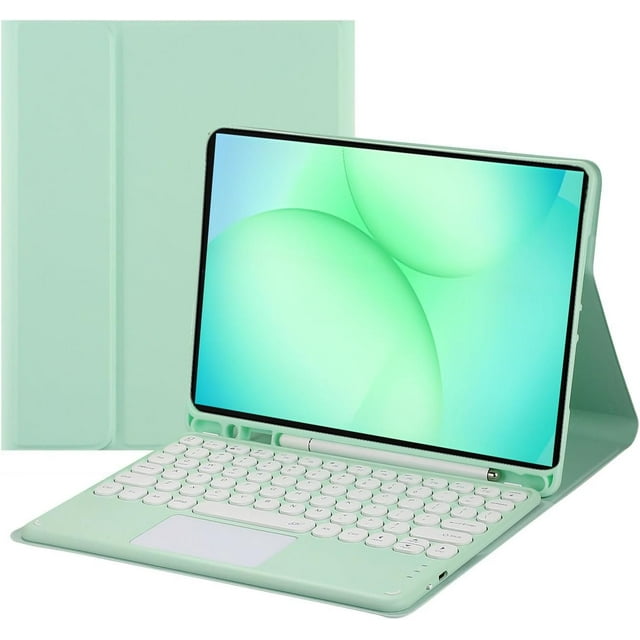 Funda con teclado táctil para Samsung Galaxy Tab A11+ Plus de 11 pulgadas (2025) y A9+ Plus de 11 pulgadas (2023), con portalápices - Teclado Bluetooth táctil extraíble magnéticamente