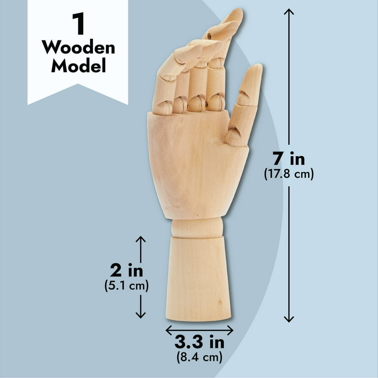 Wooden Hand Model, 7 Kid's Art Mannequin Hand Sectioned Opposable  Articulated Left and Right Hand Flexible Fingers Figure Manikin Hand Model  for