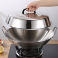 thumbnail image 4 of Tapa de olla Warkul redonda de 30 cm para derretir queso, de acero inoxidable, resistente, para plancha plana, ideal para cocinar en la cocina, barbacoa, camping y restaurante., 4 of 8