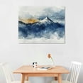 thumbnail image 2 of PIKWEEK Abstract Mountain Range Canvas - 1 Panel Navy Blue Canvas Wall Art - Navy Blue Wall Art Print - Blue Abstract Art Painting for Living Room 16*12inch/20*16inch, 2 of 6