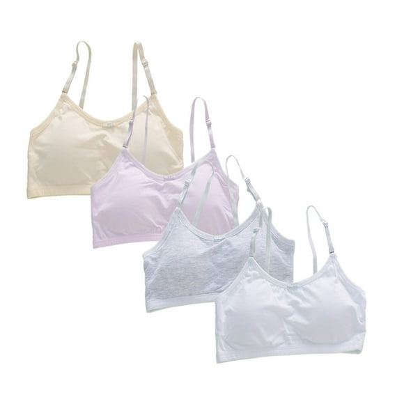Sport Crop Cami Bras Teen Girls Sports Bralette Training Bras Elastic Shoulder Straps Adjustable Straps Fixed Pads 11-15 Teen Student