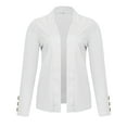 thumbnail image 4 of TFEOQRY Women's Fashion Cardigan Jacket Solid Color Casual Button Long Sleeved Coat Tops White, 4 of 5